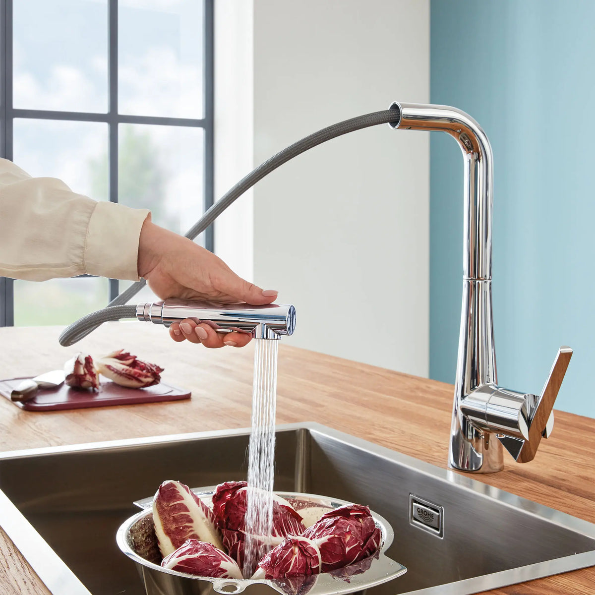 Grohe Kitchen GROHE Zedra Single-Handle Pull-Out Kitchen Faucet Dual Spray 1.75 GPM