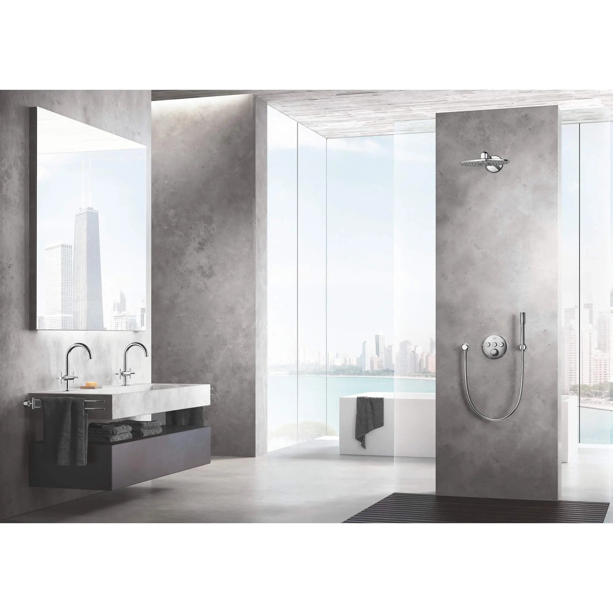 Wall Mount Hand Shower Holder // GROHE STARLIGHT CHROME // 1105_27074000-wall-hand-shower-holder-enviro-5_0_CDNwebp.webp