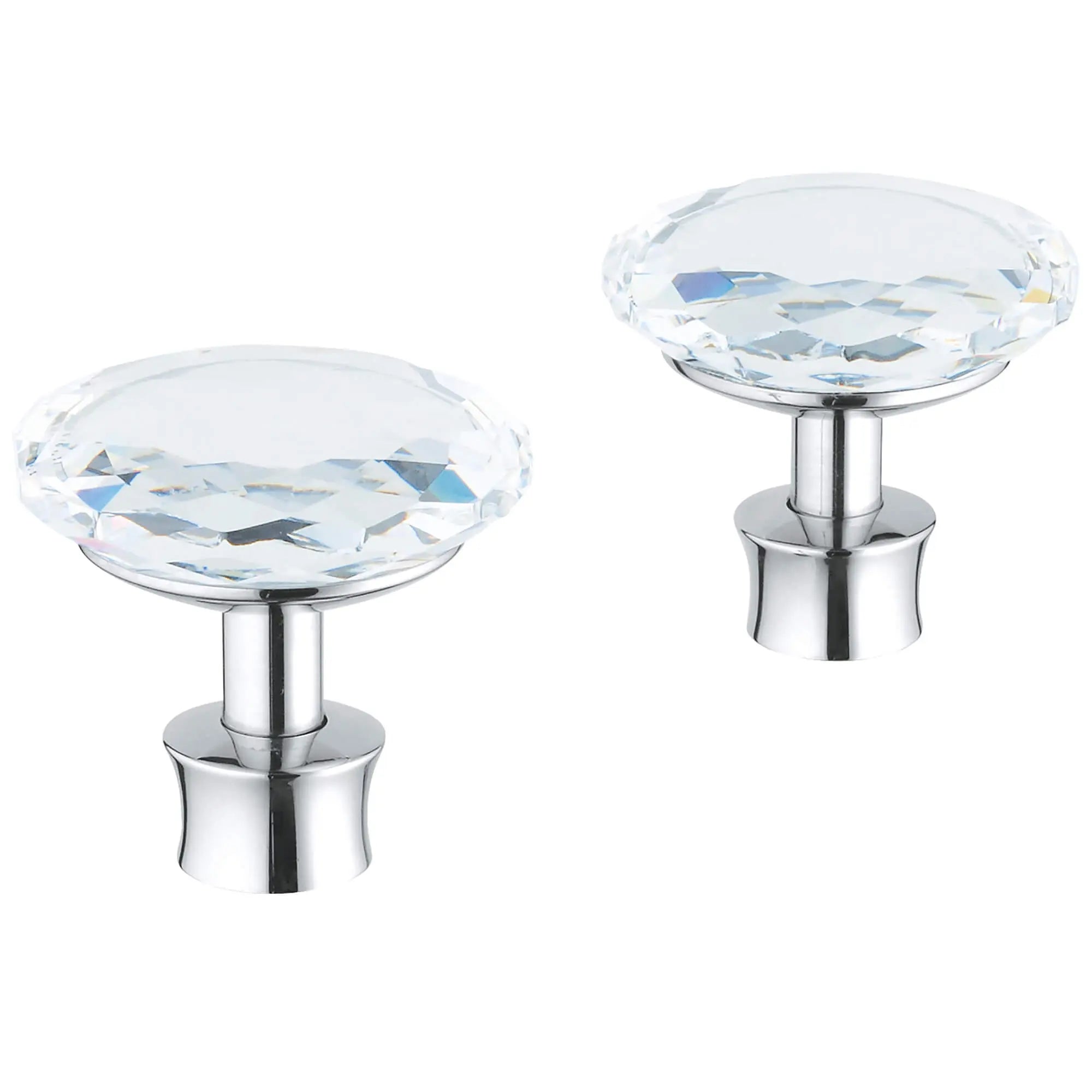 Handles (Pair) // GROHE STARLIGHT CHROME/SWAROVSKI® CRYSTAL // 12360_18086vp0-kensington-round-handle-chrome-swarovski-crystal_0_CDNwebp.webp