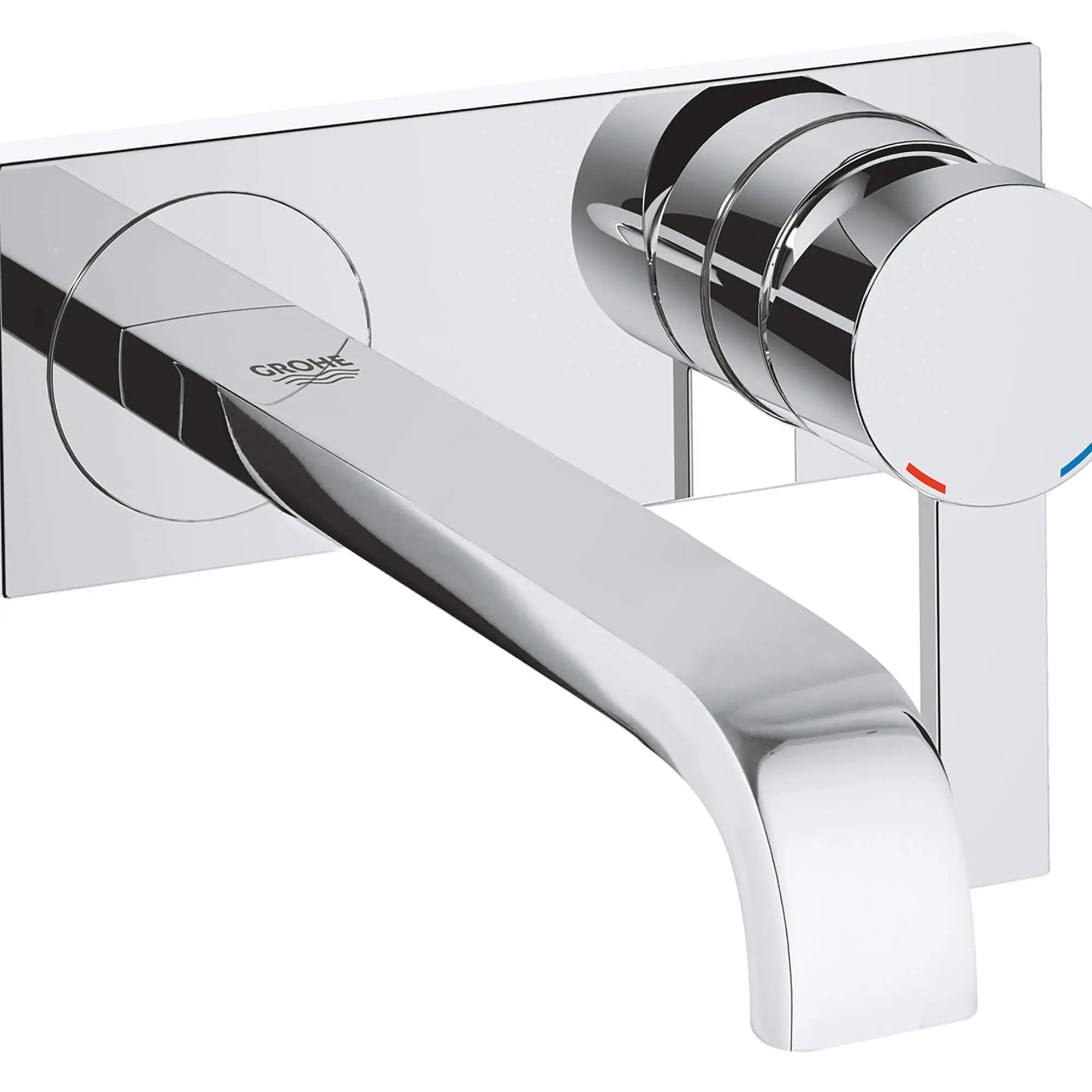 Single-Handle 2-Hole Wall Mount Vessel Medium Bathroom Faucet - 1.5 GPM // GROHE STARLIGHT CHROME // 12667_19387000-allure-two-hole-wall-mount-bathroom-faucet-m-size-starlight-chrome_0_CDNwebp.webp