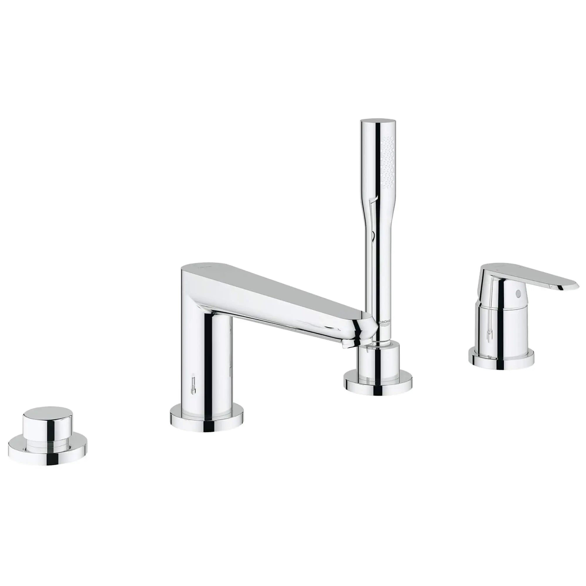 Cosmopolitan Ohm Bath 4-H // GROHE STARLIGHT CHROME // 12708_19574002-Eurodisc_Cosmopolitan-Four-Hole_Bathtub_Faucet_with_Handshower_0_CDNwebp.webp