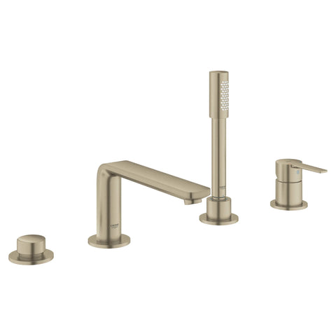 4-Hole Single-Handle Deck Mount Roman Tub Faucet with 1.75 GPM (6.6 L/min) Hand Shower - Brushed Nickel InfinityFinish