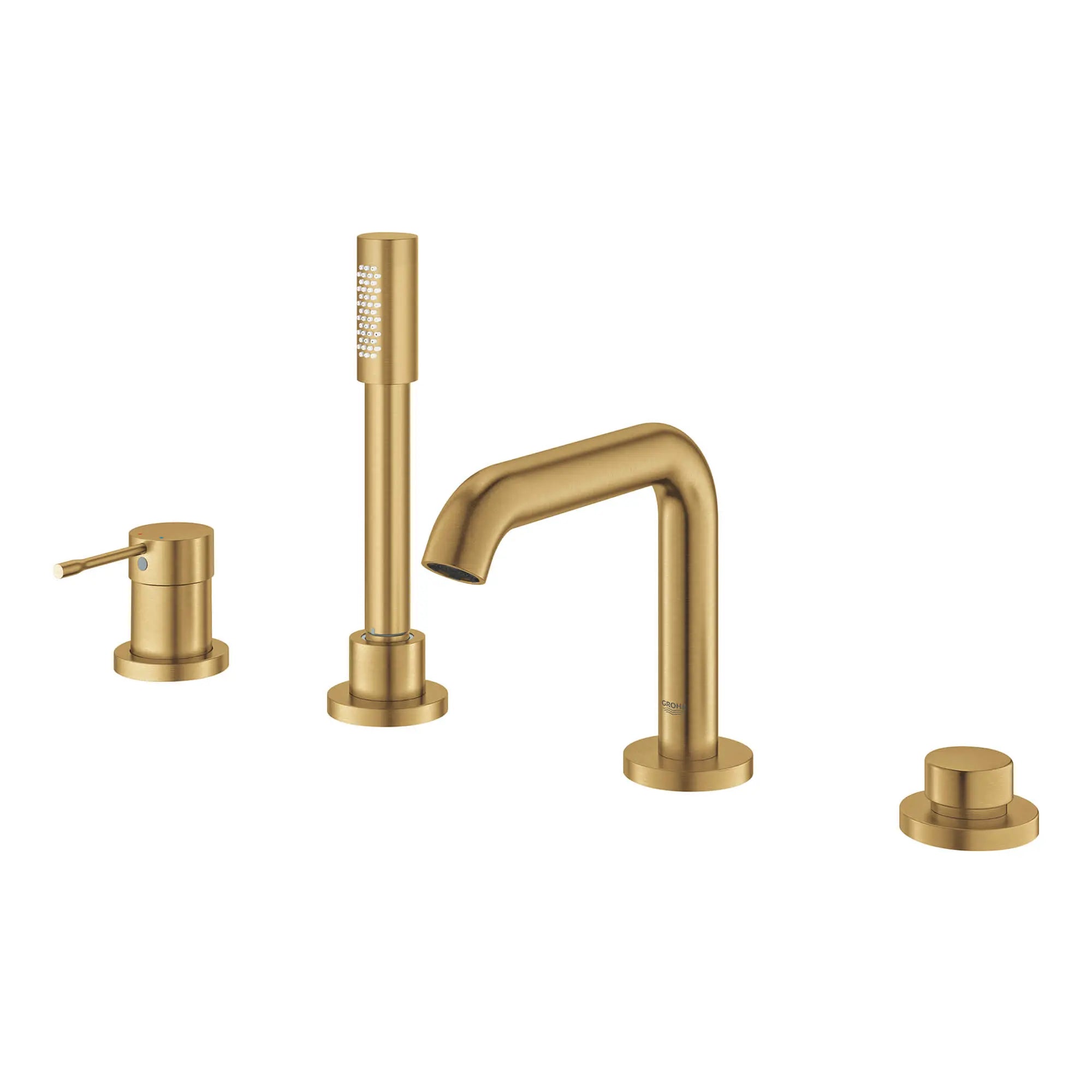4-Hole Single-Handle Deck Mount Roman Tub Faucet with 1.75 GPM (6.6 L/min) Hand Shower // BRUSHED COOL SUNRISE // 12723_19578gna-essence-four-hole-bathtub-faucet-with-handshower-brushed-cool-sunrise-2_0_CDNwebp.webp