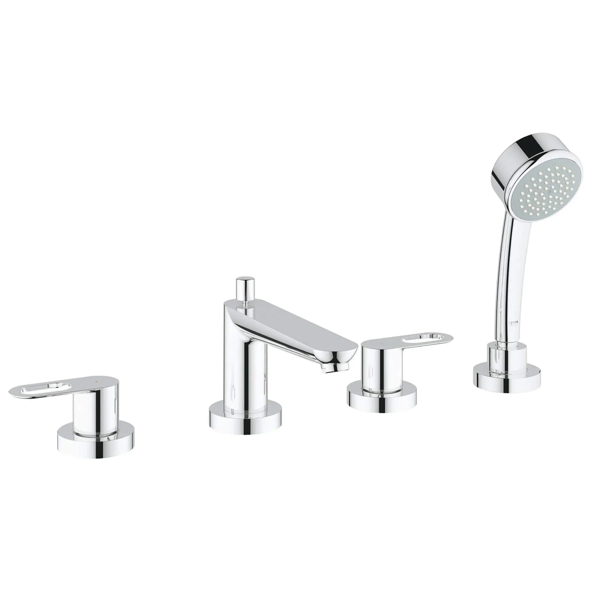 BauLoop 4-H Roman Tub Comb. W.Shw. // GROHE STARLIGHT CHROME // 12728_19594000-BauLoop-Four-Hole_Roman_Bathtub_Faucet_with_Handshower_0_CDNwebp.webp