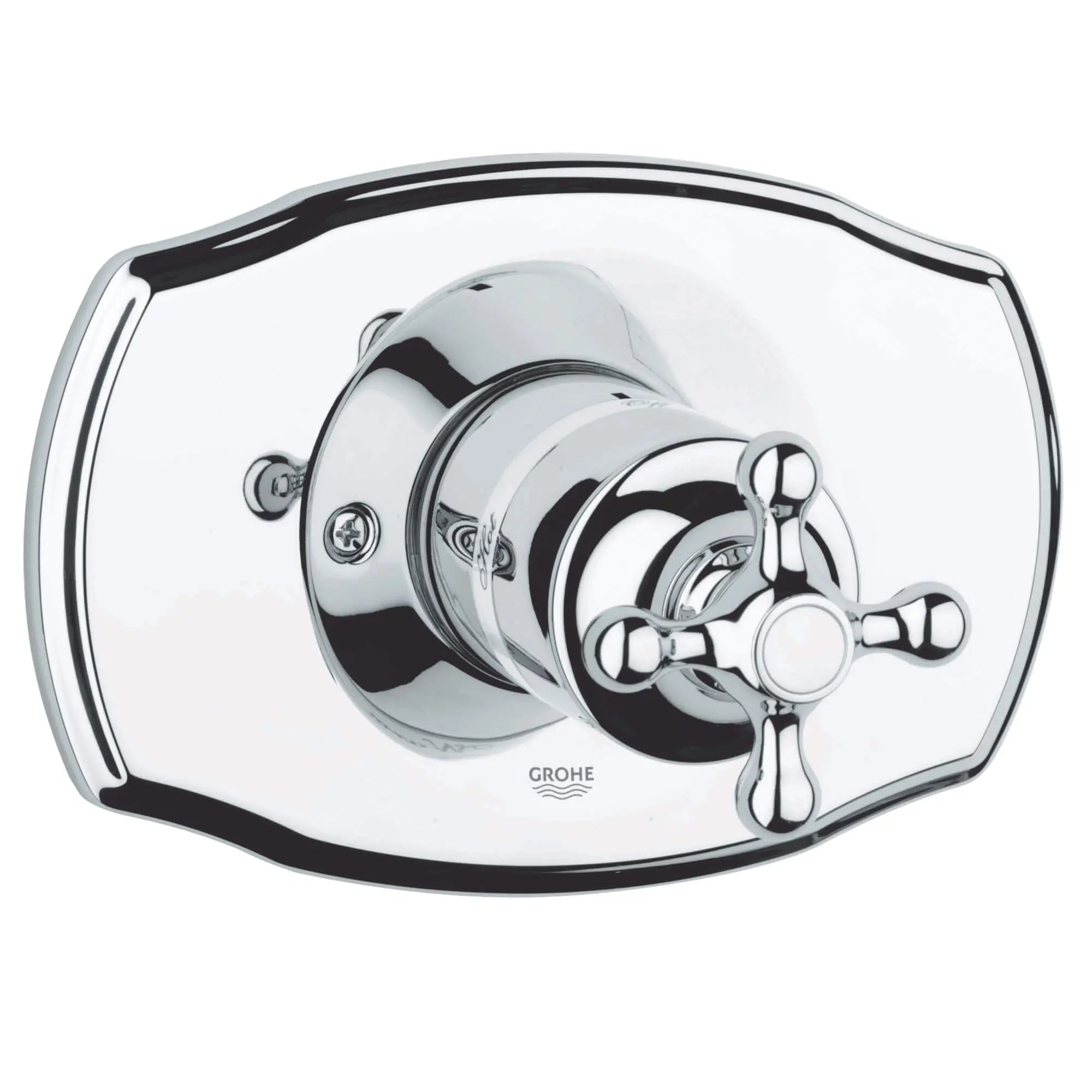 Pressure Balance Valve Trim with Cross Handle // GROHE STARLIGHT CHROME // 12802_19707000-seabury-pressure-balance-valve-trim-starlight-chrome_0_CDNwebp.webp