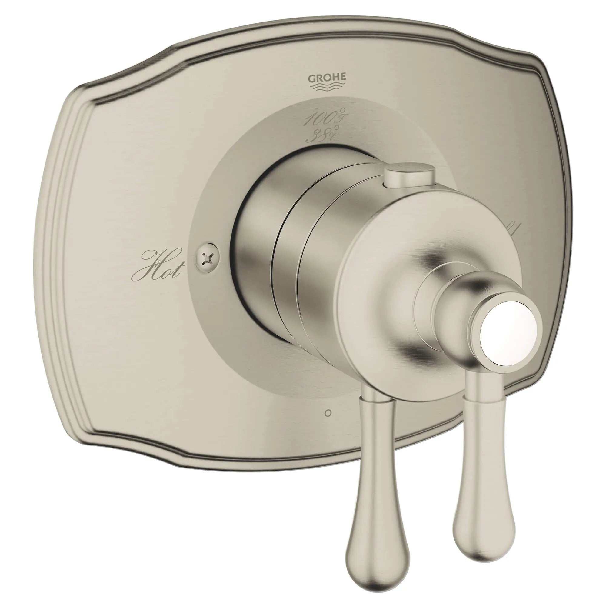 Single Function Thermostatic Valve Trim // BRUSHED NICKEL INFINITYFINISH // 12857_19822en0-grohflex-2000-single-function-thermostatic-trim-with-control-module-brushed-nickel-infinityfinish_0_CDNwebp.webp