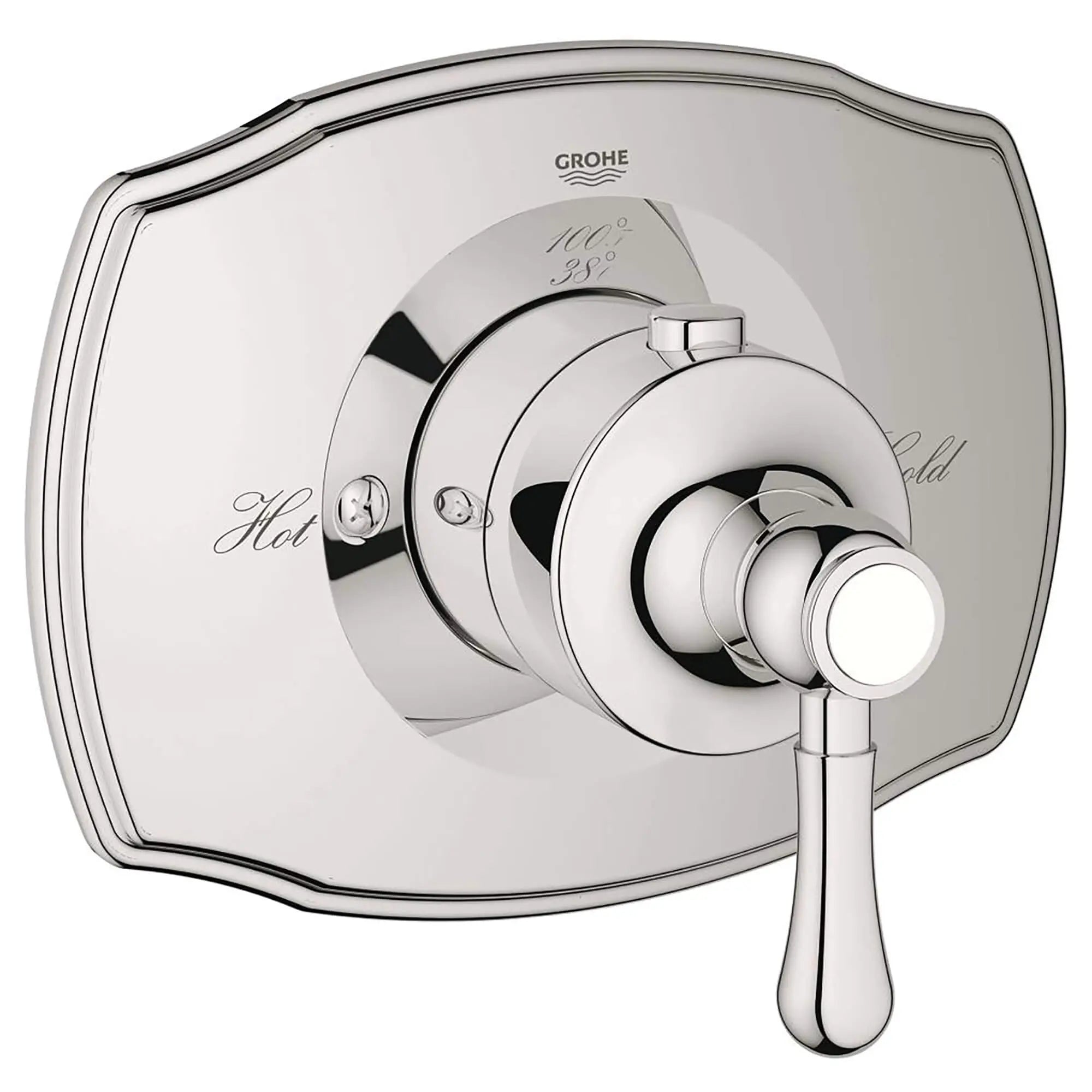 Custom Shower Thermostatic Valve Trim // POLISHED NICKEL INFINITYFINISH // 12886_19839BE0-Grohtherm_2000_Authentic-Custom_Shower_Thermostatic_Trim_with_Control_Module_0_CDNwebp.webp
