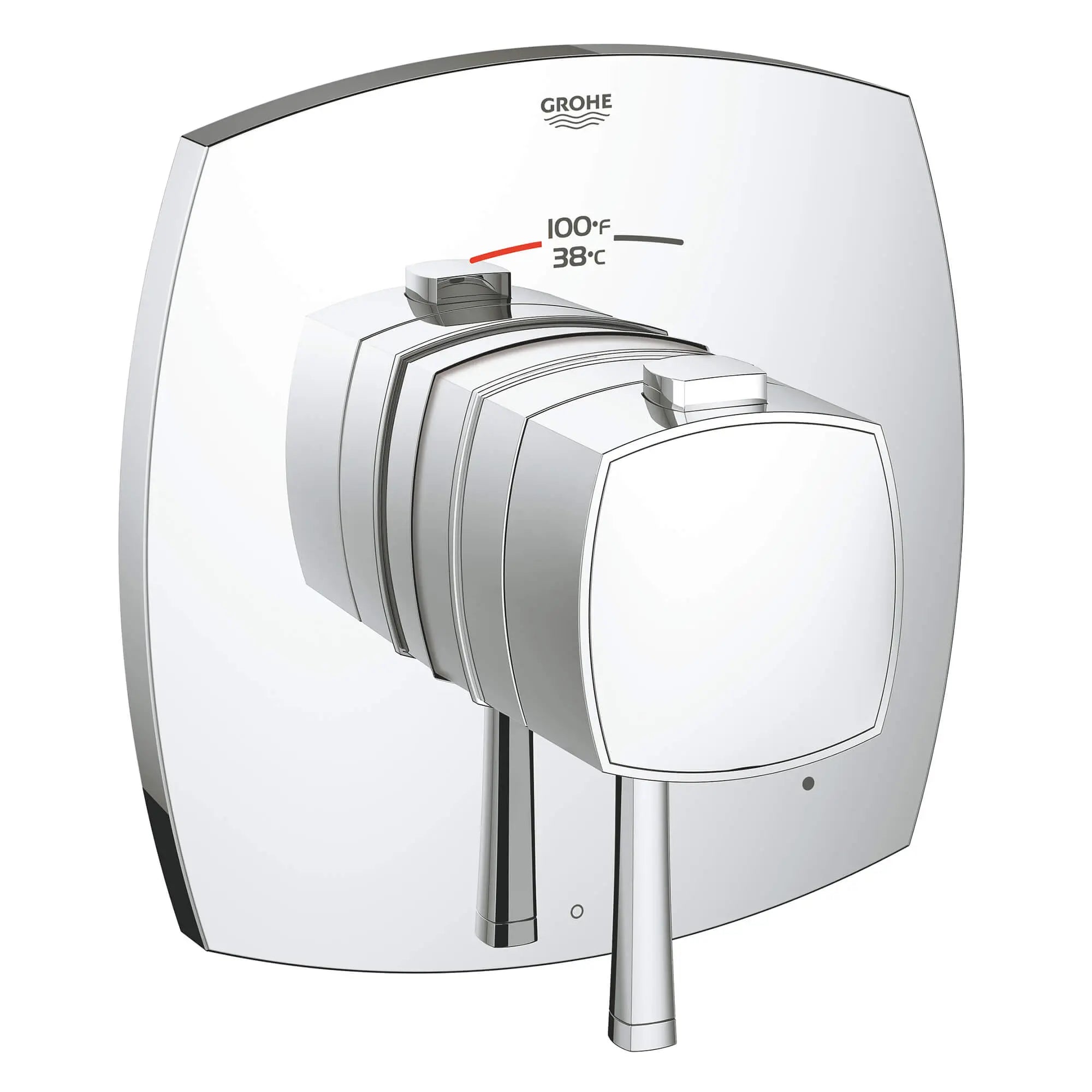 Single Function Thermostatic Valve Trim // GROHE STARLIGHT CHROME // 12976_19935000-grandera-single-function-thermostatic-trim-with-control-module-starlight-chrome_0_CDNwebp.webp