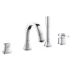 [19936000] 4-Hole Single-Handle Deck Mount Roman Tub Faucet with 2.0 GPM Hand Shower - GROHE StarLight Chrome
