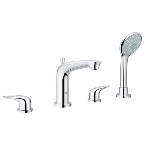 Eurostyle Roman Tub Filler With 2.5 GPM Personal Hand Shower - GROHE StarLight Chrome