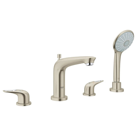 Eurostyle Roman Tub Filler With 2.5 GPM Personal Hand Shower - Brushed Nickel InfinityFinish