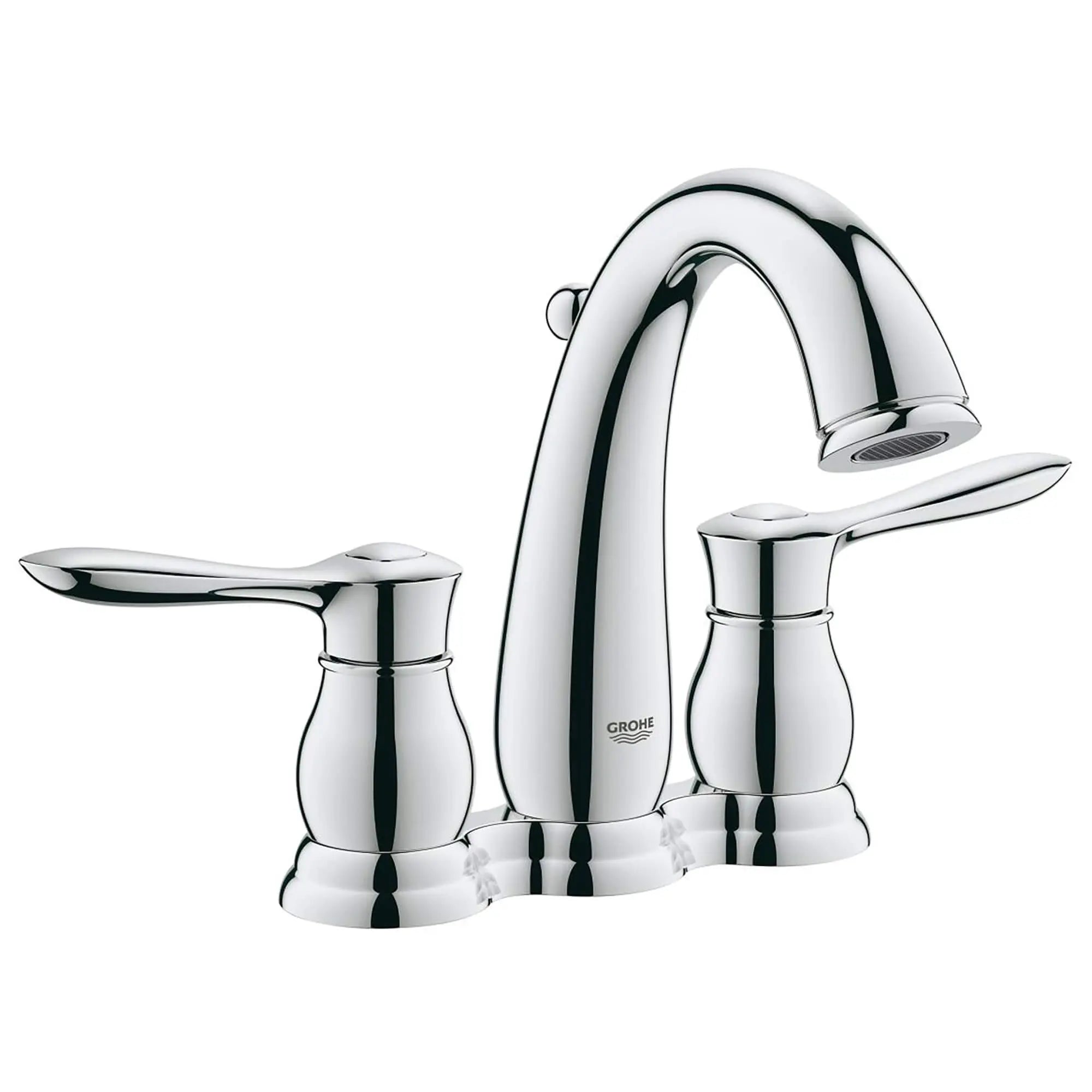 4-inch Centerset 2-Handle Bathroom Faucet 1.2 GPM // GROHE STARLIGHT CHROME // 13198_2039100A-Parkfield-4_Centerset_Bathroom_Faucet_0_CDNwebp.webp