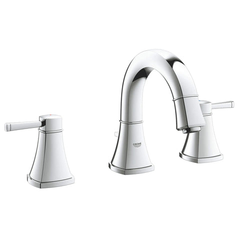 8 in. Widespread 2-Handle Low Arc Bathroom Faucet - 1.5 GPM - GROHE StarLight Chrome