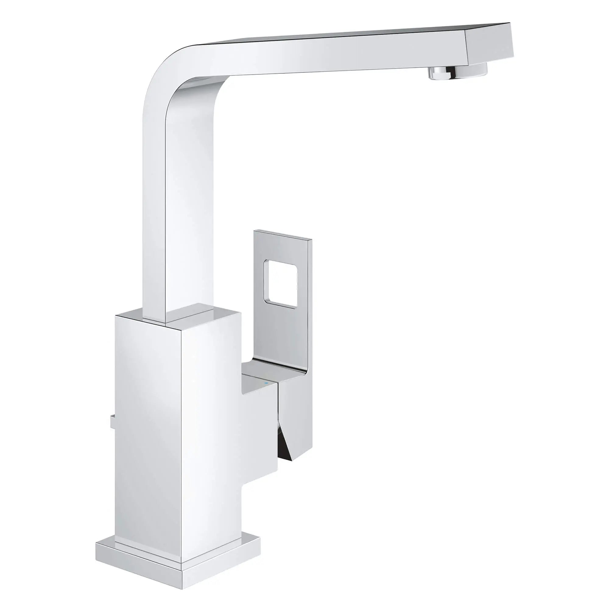 Centerset Single-Handle Single-Hole High Spout Bathroom Faucet - 1.5 GPM // GROHE STARLIGHT CHROME // 13416_23184000-eurocube-single-handle-bathroom-faucet-l-size-starlight-chrome_0_CDNwebp.webp