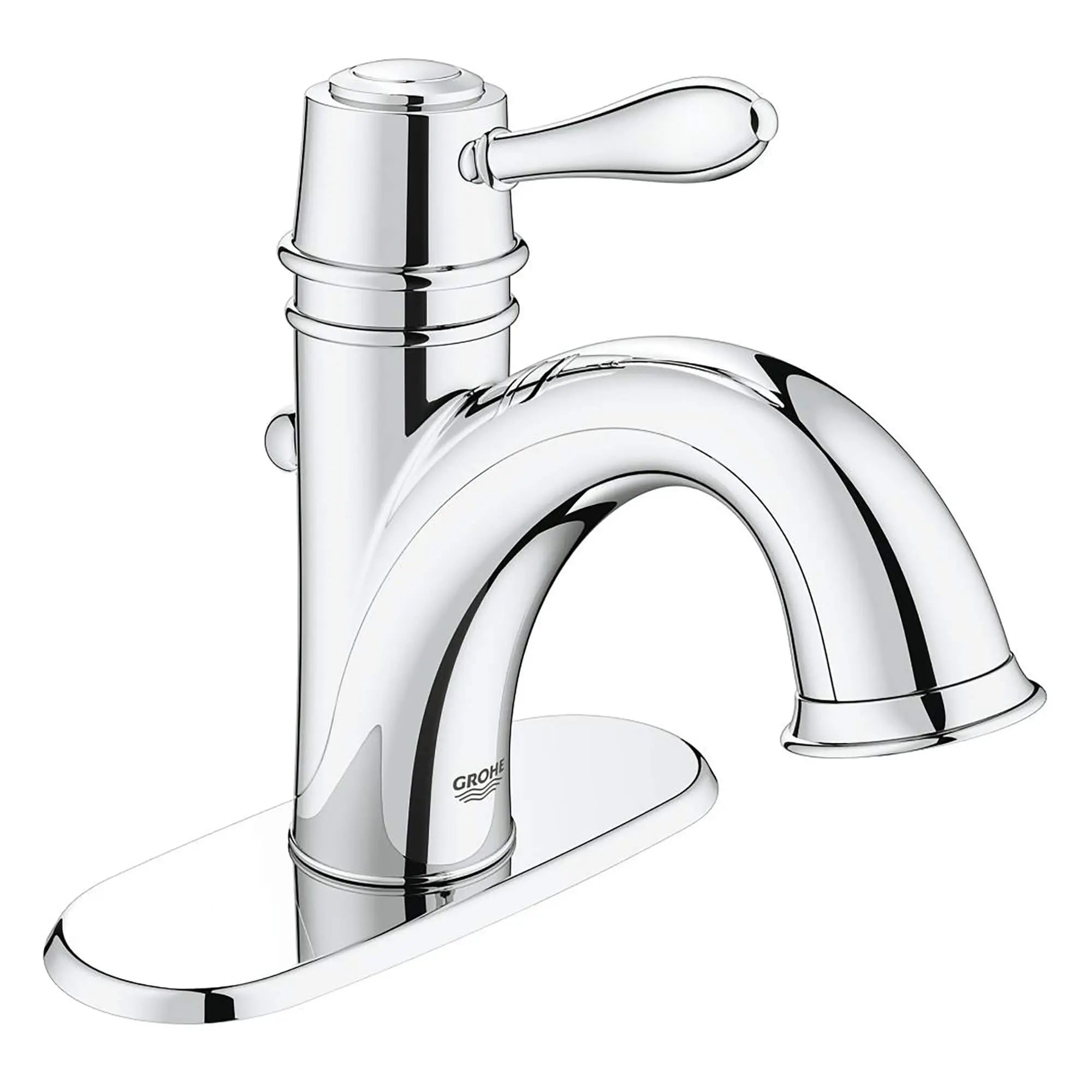 4-inch Centerset Single-Handle Bathroom Faucet 1.2 GPM // GROHE STARLIGHT CHROME // 13462_2340000A-Fairborn-Single-Handle_Bathroom_Faucet_0_CDNwebp.webp