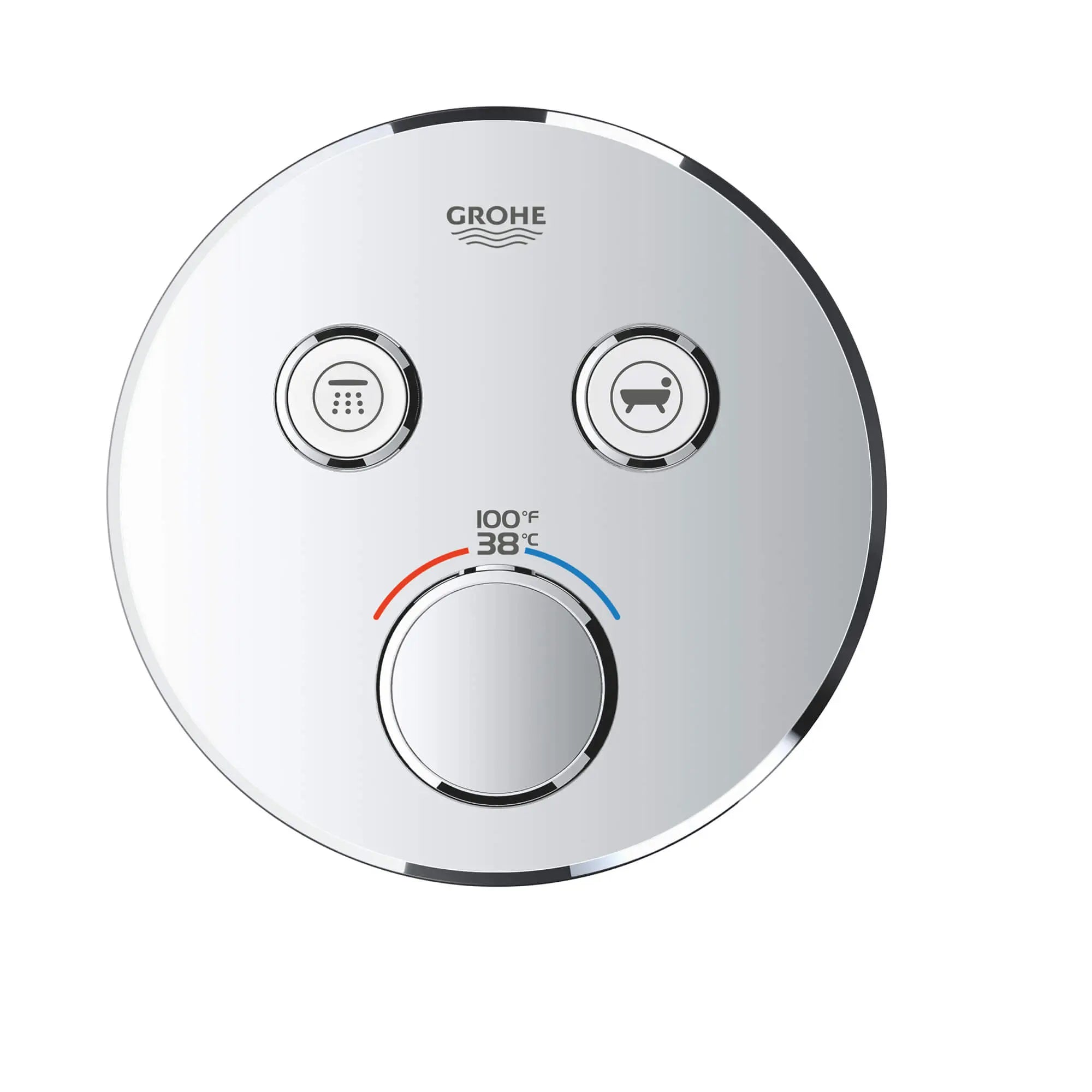 Dual Function Thermostatic Valve Trim // GROHE STARLIGHT CHROME // 1361_29137000-dual-function-thermostatic-trim-with-control-module-enviro-1_0_CDNwebp.webp