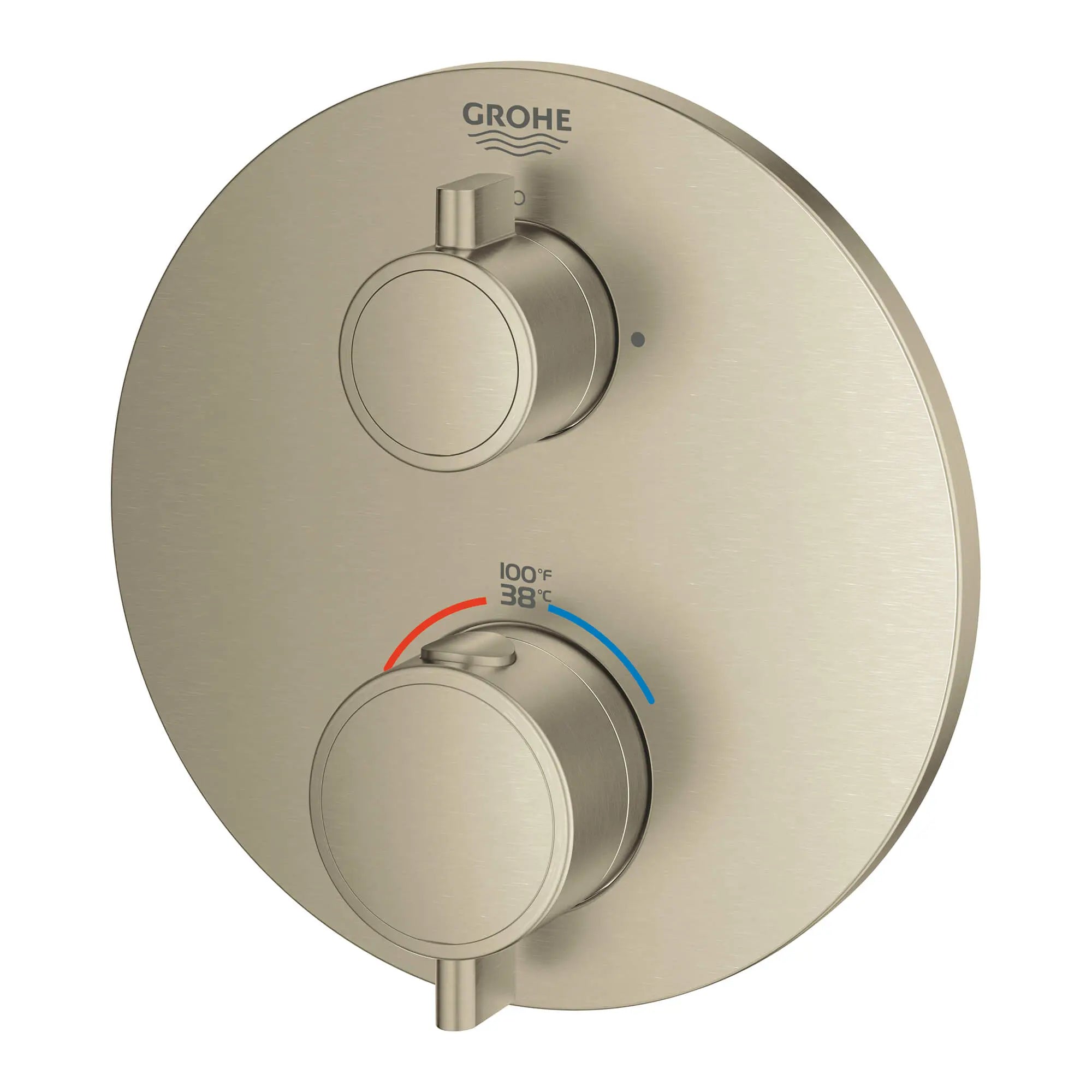 Dual Function 2-Handle Thermostatic Valve Trim // BRUSHED NICKEL INFINITYFINISH // 13622_24133en0-grohtherm-dual-function-2-handle-thermostatic-trim-brushed-nickel-infinityfinish-2_0_CDNwebp.webp