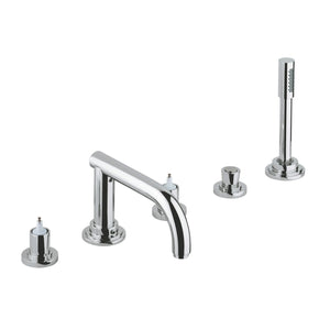 [25049000] 5-Hole 2-Handle Deck Mount Roman Tub Faucet with 2.5 GPM Hand Shower - GROHE StarLight Chrome