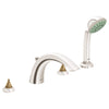 [25072EN0] 4-Hole 2-Handle Deck Mount Roman Tub Faucet with 2.5 GPM Hand Shower - GROHE StarLight Chrome