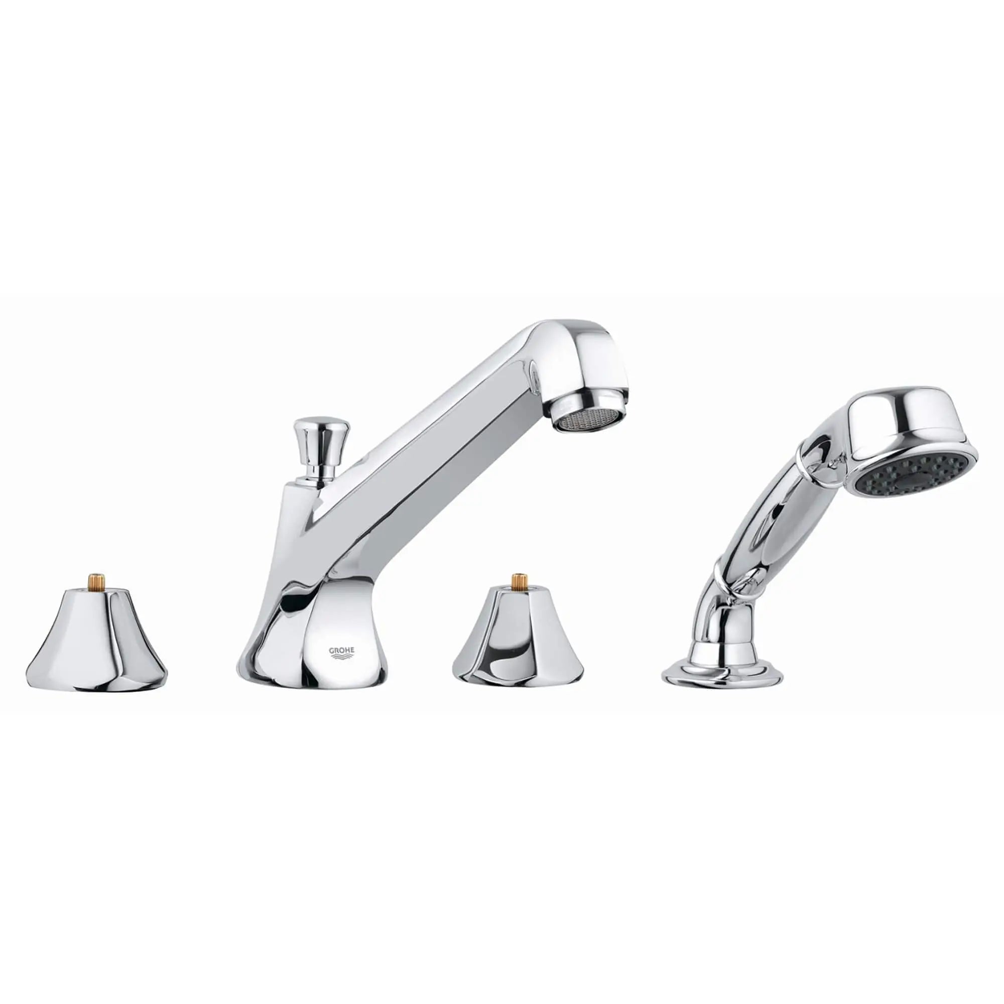 Somerset Roman Tub Filler With 1.8 GPM Personal Hand Shower // GROHE STARLIGHT CHROME // 13706_25077001-Somerset-Four-Hole_Roman_Bathtub_Faucet_with_Handshower_0_CDNwebp.webp