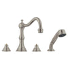 [25080EN0] 4-Hole 2-Handle Deck Mount Roman Tub Faucet with 2.5 GPM Hand Shower - GROHE StarLight Chrome