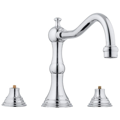 3-Hole 2-Handle Deck Mount Roman Tub Faucet - GROHE StarLight Chrome