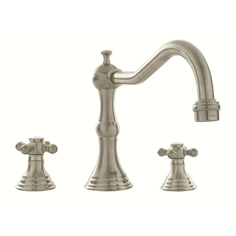 3-Hole 2-Handle Deck Mount Roman Tub Faucet - Brushed Nickel InfinityFinish