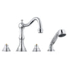 [25080000] 4-Hole 2-Handle Deck Mount Roman Tub Faucet with 2.5 GPM Hand Shower - GROHE StarLight Chrome