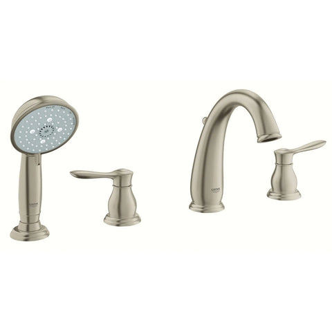 Roman Tub Filler With 2.5 GPM Personal Hand Shower - Brushed Nickel InfinityFinish