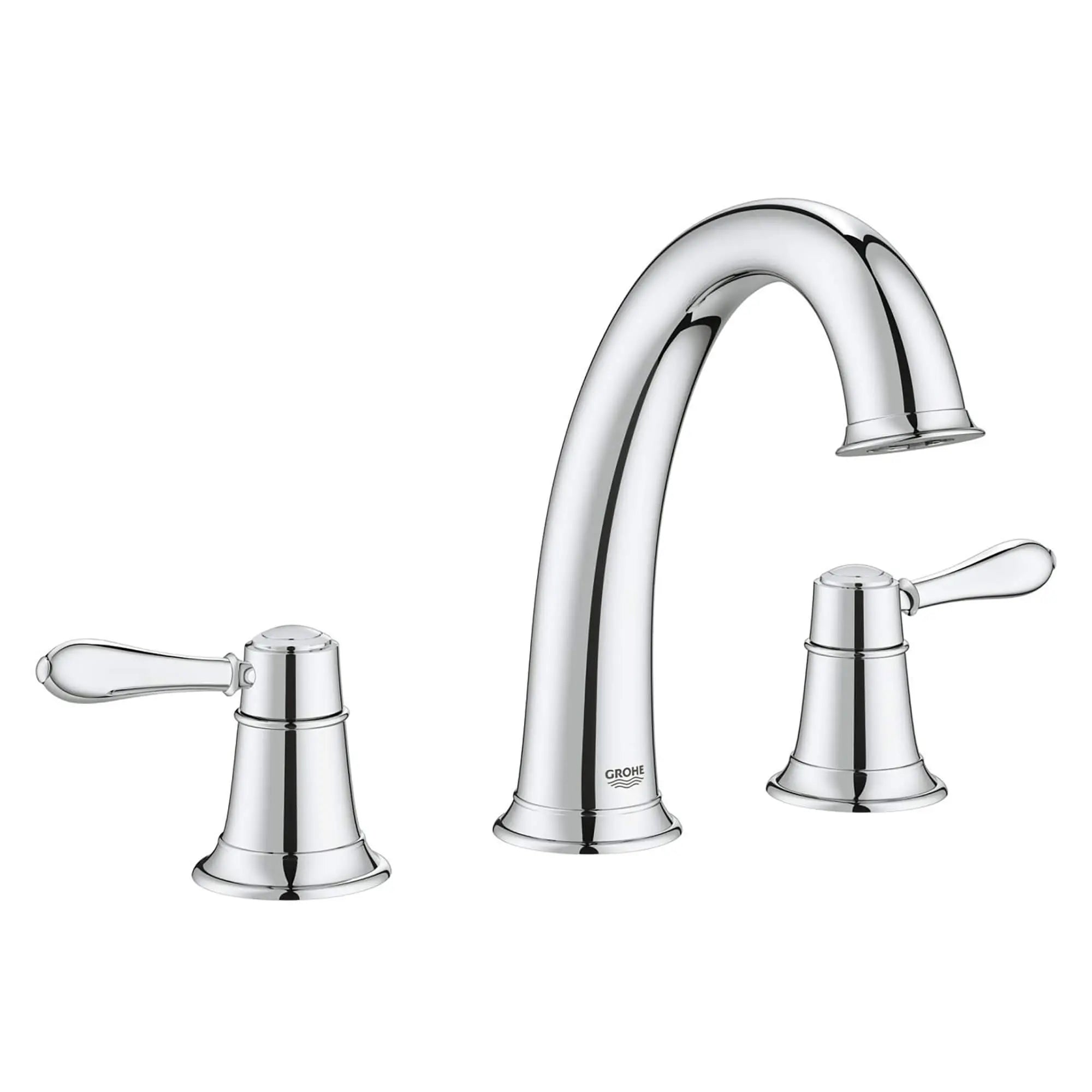 3-Hole 2-Handle Deck Mount Roman Tub Faucet // GROHE STARLIGHT CHROME // 13727_25160000-Fairborn-Roman_Bathtub_Faucet_0_CDNwebp.webp