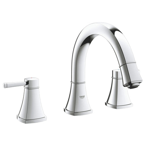 3-Hole 2-Handle Deck Mount Roman Tub Faucet - GROHE StarLight Chrome