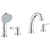[25162000] 4-Hole 2-Handle Deck Mount Roman Tub Faucet with 2.0 GPM Hand Shower - GROHE StarLight Chrome