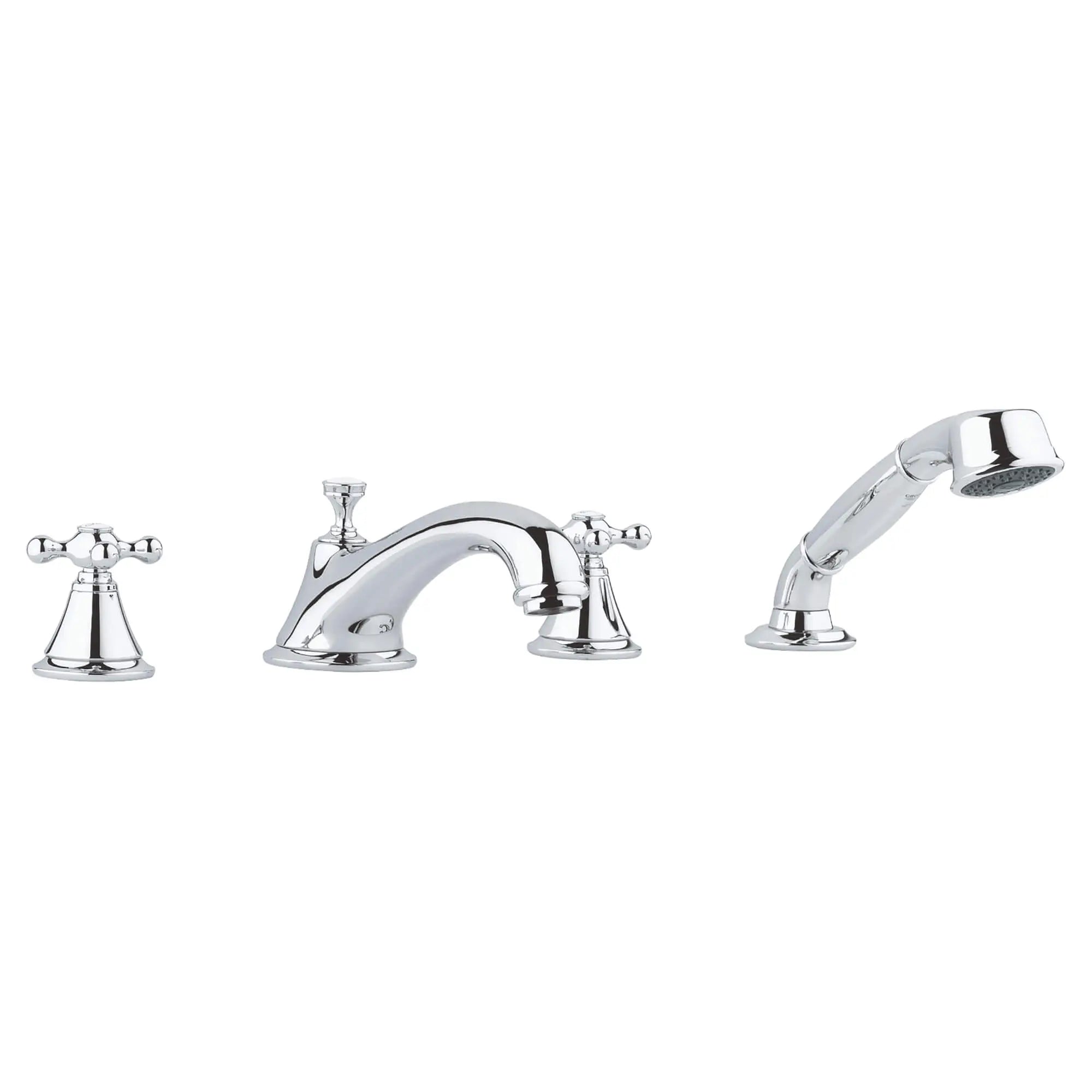 4-Hole 2-Handle Deck Mount Roman Tub Faucet with 1.75 GPM Hand Shower // GROHE STARLIGHT CHROME // 13759_25502001-seabury-four-hole-roman-bathtub-faucet-with-handshower-starlight-chrome_0_CDNwebp.webp