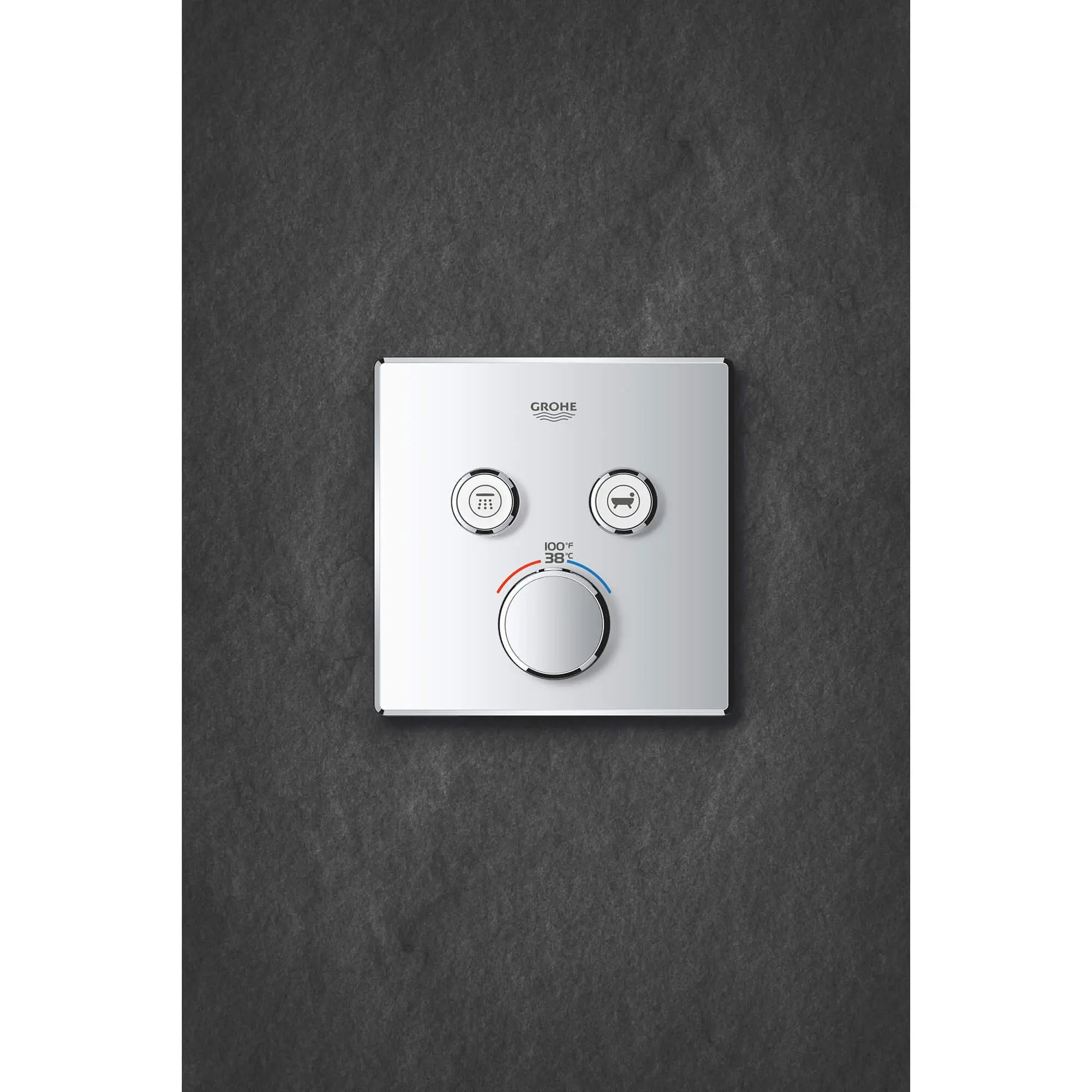 Grohe SmartControl Thermostatventil-Verkleidung – Doppelfunktion, 3 Ventile, SafeStop, Starlight Chrome
