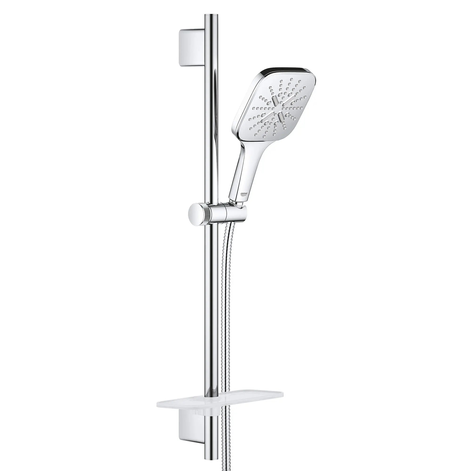 24" Shower Slide Bar Kit - 3 Sprays, 1.75 gpm (6.6 L/min) // GROHE STARLIGHT CHROME // 13981_26585000-rainshower-smartactive-130-cube-shower-set-starlight-chrome_0_CDNwebp.webp