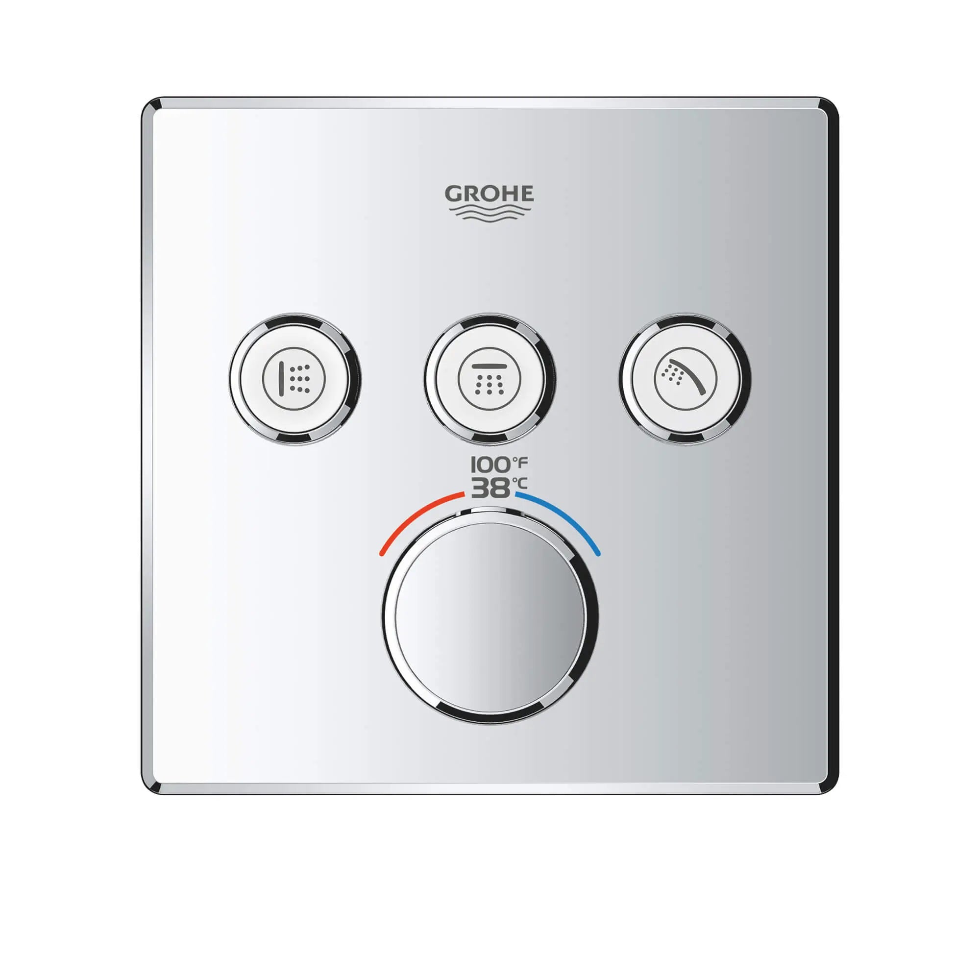 Triple Function Thermostatic Valve Trim // GROHE STARLIGHT CHROME // 1398_29142000-triple-function-thermostatic-trim-with-control-module-enviro-12_0_CDNwebp.webp