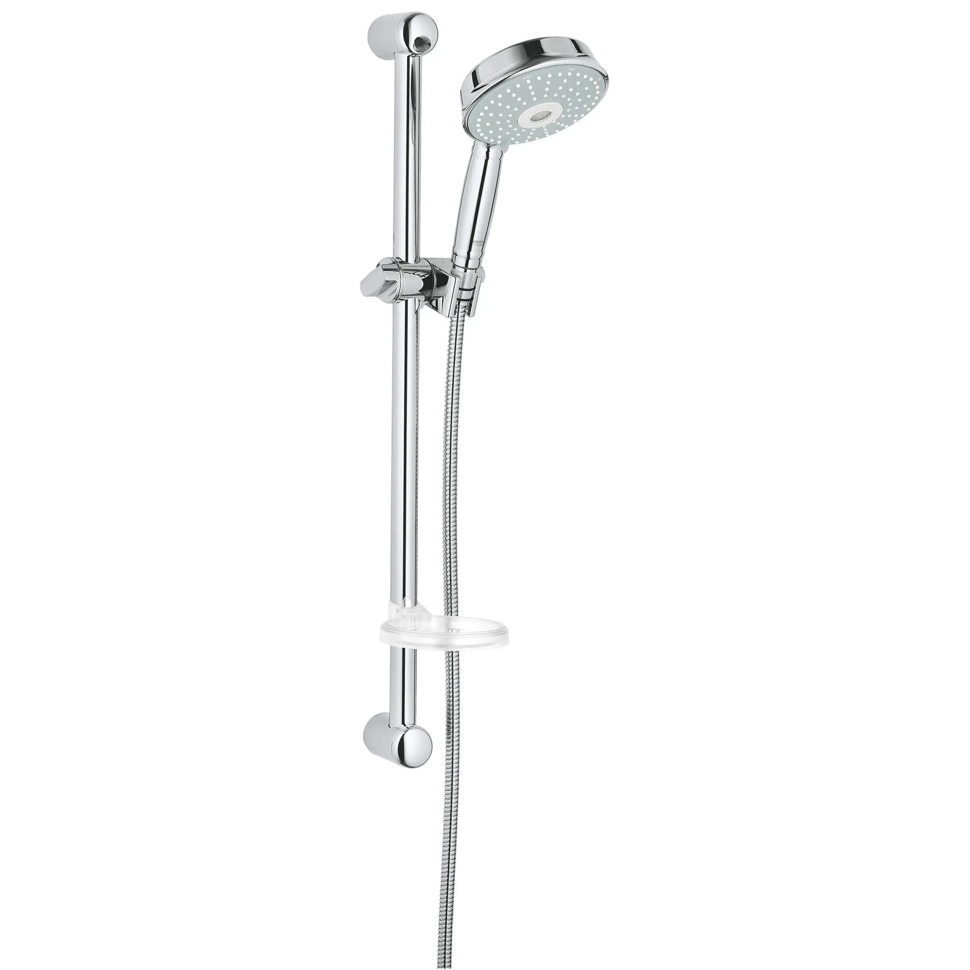 24" Shower Slide Bar Kit - 3 Sprays, 2.5 gpm // GROHE STARLIGHT CHROME // 14095_27140000-rainshower-rustic-130-shower-set-starlight-chrome_0_CDNwebp.webp