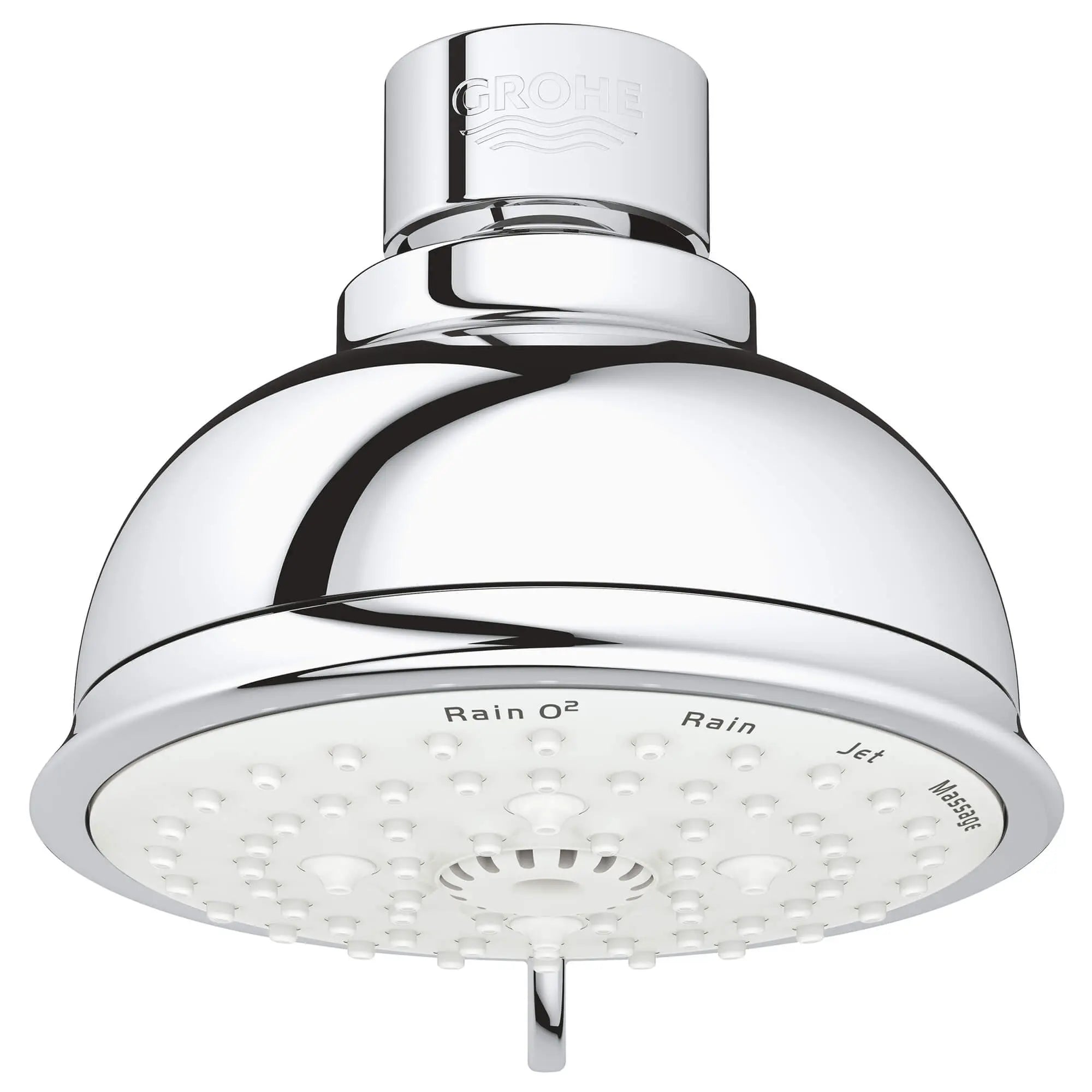 100 Shower Head, 4" - 4 Sprays, 2.5 GPM (9.5 L/min) // GROHE STARLIGHT CHROME // 14256_27610001-tempesta-rustic-100-shower-head-4-sprays-starlight-chrome_0_CDNwebp.webp