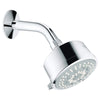 [27613000] 90 Shower Head With Shower Arm, 3-1/2" - 3 Sprays, 2.5 gpm - GROHE StarLight Chrome