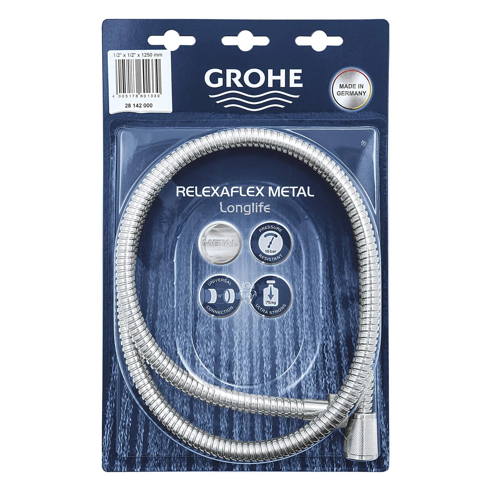 49" Metal Shower Hose // GROHE STARLIGHT CHROME // 14383_28142000-relexaflex-metal-longlife-49-inch-metal-longlife-hose-starlight-chrome-2_0_CDNwebp.webp