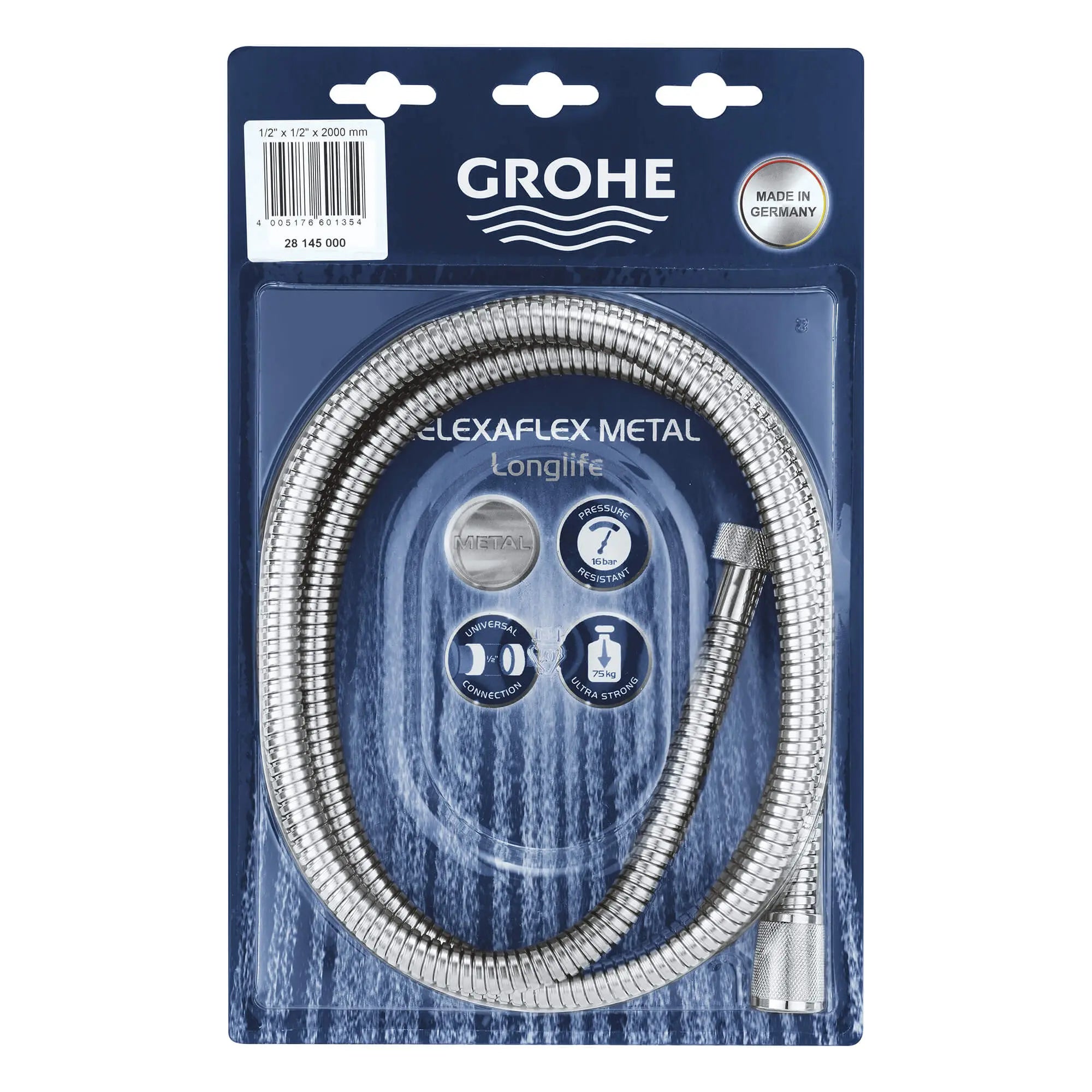 79" Metal Shower Hose // GROHE STARLIGHT CHROME // 14389_28145000-relexaflex-metal-longlife-79-inch-metal-hose-starlight-chrome-2_0_CDNwebp.webp