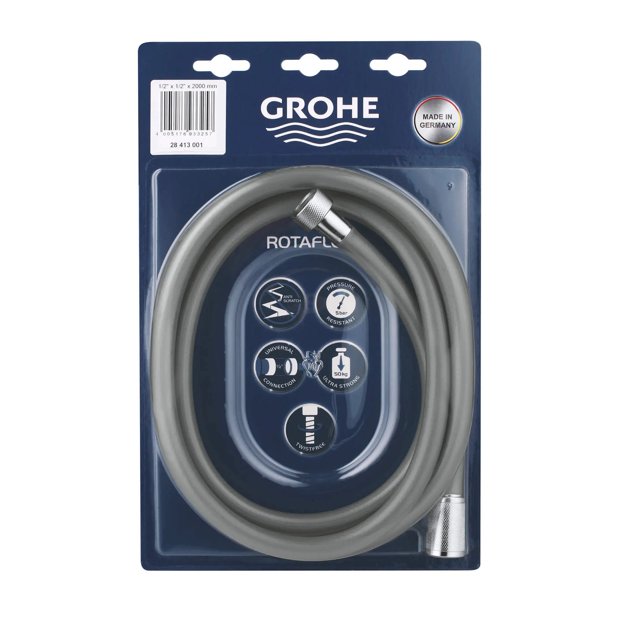 79" Twist-Free Shower Hose // GROHE STARLIGHT CHROME // 14498_28413001-rotaflex-shower-hose-twistfree-2000-starlight-chrome_0_CDNwebp.webp