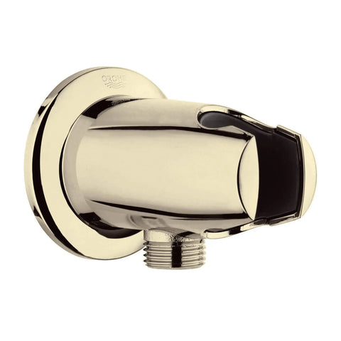 Wall Union With Hand Shower Holder - Polished Brass