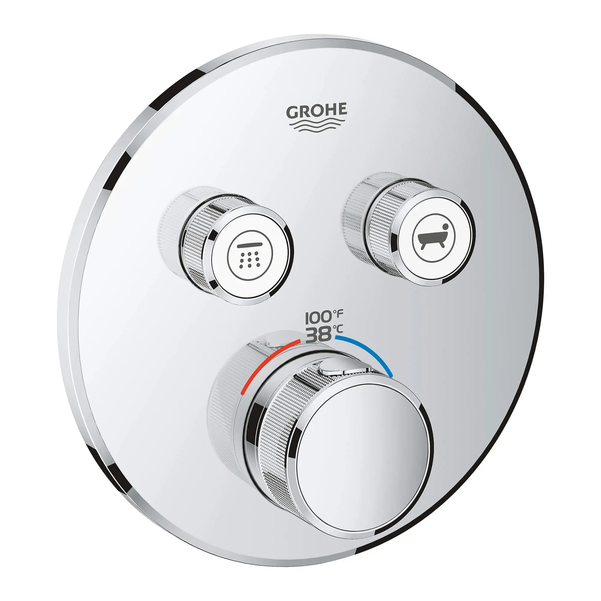Dual Function Thermostatic Valve Trim // GROHE STARLIGHT CHROME // 14743_29137000-grohtherm-smartcontrol-dual-function-thermostatic-trim-with-control-module-starlight-chrome_0_CDNwebp.webp