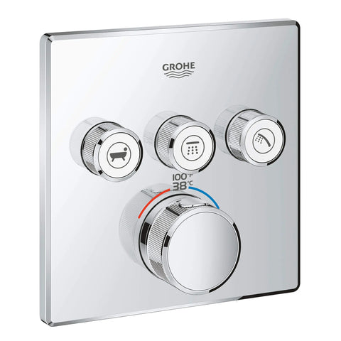 Triple Function Thermostatic Valve Trim - GROHE StarLight Chrome