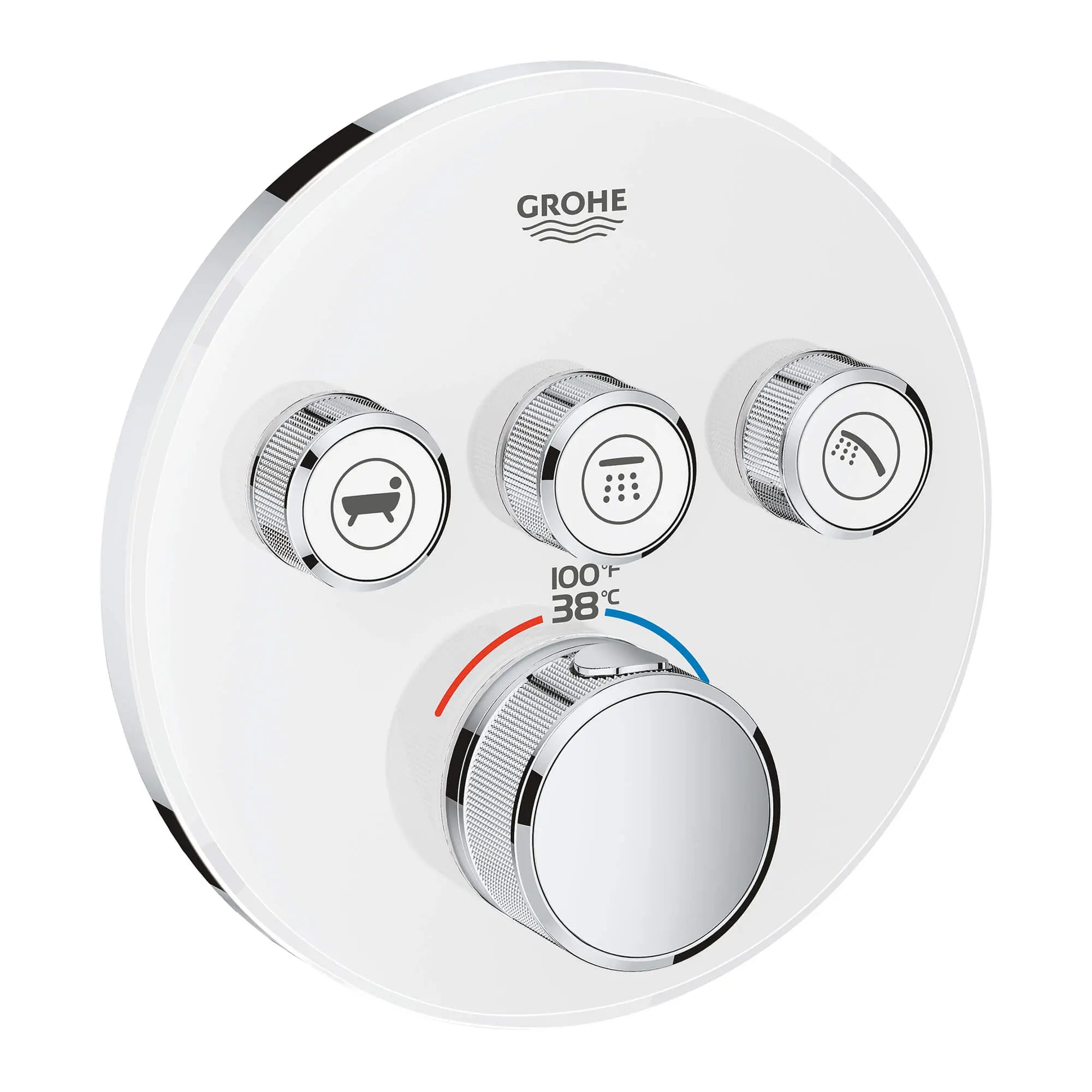 Triple Function Thermostatic Valve Trim // MOON WHITE // 14764_29161ls0-grohtherm-smartcontrol-triple-function-thermostatic-trim-with-control-module-moon-white_0_CDNwebp.webp
