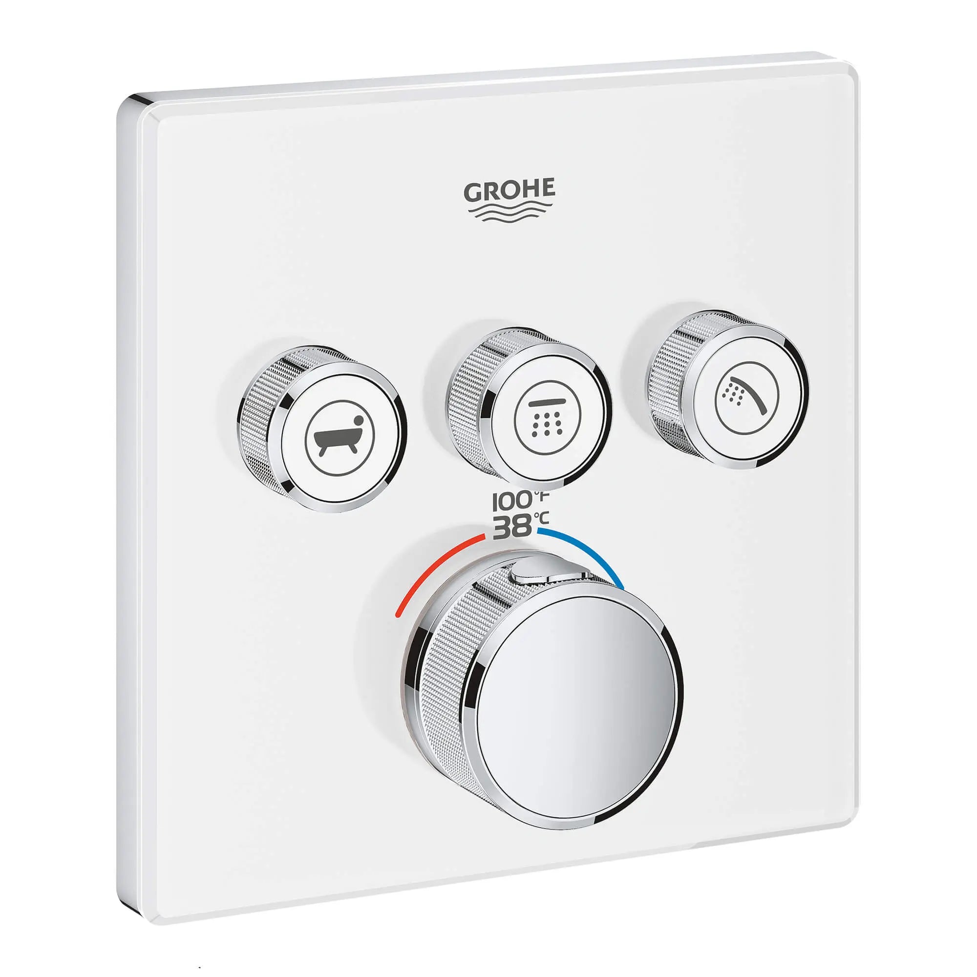 Triple Function Thermostatic Valve Trim // MOON WHITE // 14766_29165ls0-grohtherm-smartcontrol-triple-function-thermostatic-trim-with-control-module-moon-white_0_CDNwebp.webp