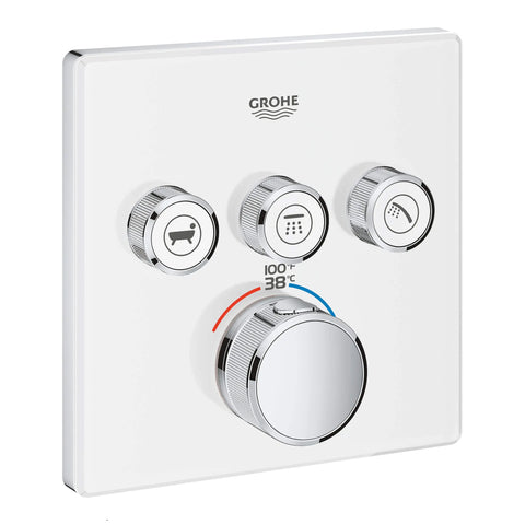 Triple Function Thermostatic Valve Trim - Moon White