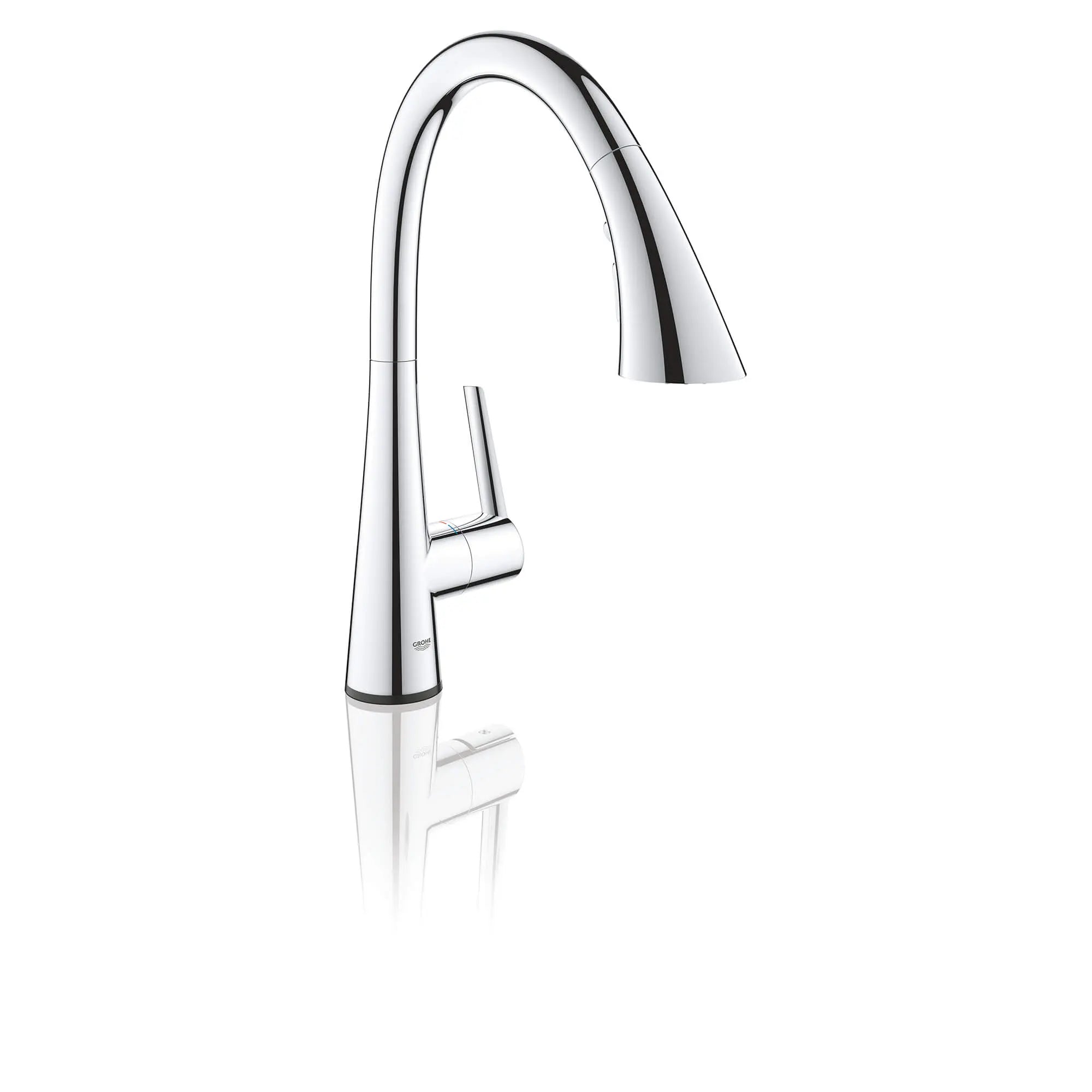 GROHE Zedra Single-Handle Pull Down Kitchen Faucet Triple Spray 1.75 GPM (6.6 L/min) with Touch Technology // GROHE STARLIGHT CHROME // 1481_30205002-single-handle-kitchen-faucet-enviro-1_0_CDNwebp.webp