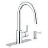 [30126000] Single-Handle Pull Down Kitchen Faucet Dual Spray 1.75 GPM - GROHE StarLight Chrome
